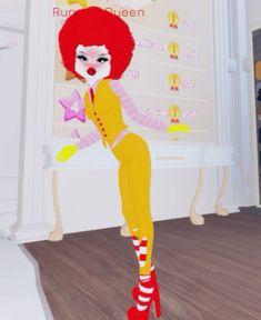 Dress To Impress Ronald Mcdonald, Crazy Day Dti Outfit Ideas, Dti Outfits Crazy Day, Dress To Impress Mcdonalds, Ronald Mcdonald Dress To Impress, Dti Theme Crazy Day, Dress To Impress Crazy Day Theme, Crazy Day Outfits, Crazy Day Outfits Dress To Impress