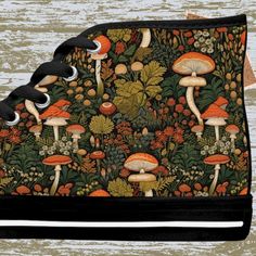 Cottagecore inspired ladies high top sneakers featuring a charming mushrooms in the forest pattern. These sneakers offer a cozy and whimsical vibe, perfect for nature lovers and those who enjoy outdoor adventures. Ideal for casual wear, festivals, and nature walks. Product features - Metal eyelets for shoe laces - Pleather round toe for durability - 100% polyester canvas for softness and comfort - EVA insole for shock absorption - Breathable polyester canvas with PU leather decoration Care instr Woodland Shoes, Leather Decoration, High Tops Women, Forest Pattern, Leather Decor, Print Sneakers, Walking In Nature, Nature Prints, Nature Lovers