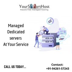 an advertisement for managed dedicated servers at your service