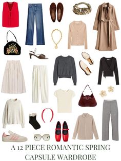 A 12 Piece Romantic Spring Capsule Wardrobe - livelovesara Lisbon Packing List, Casual Romantic Style, Paris In The Spring, Style Development, Fashion Style Tips, Build A Wardrobe, Travel Capsule Wardrobe, Spring Capsule Wardrobe