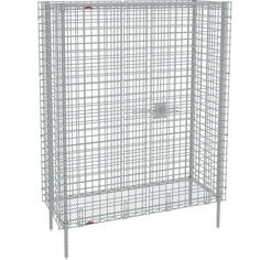 a large metal cage with two doors on each side