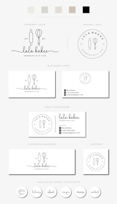 the logo and business cards are designed to look like they have been drawn on paper