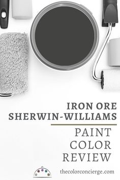 an iron ore sherwin - williams paint color review is featured in the brochure