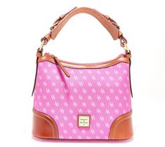 Dooney & Bourke's signature monogram makes this mid-size hobo instantly recognizable. Interior zip and slip pockets make it fully functional -- a bag-lover's dream come true. From Dooney & Bourke. Pink Bags, Mid Size, Dooney & Bourke, Hobo Handbags, Dream Come True, Jewelry Bags, Pink Bag, Dooney Bourke, Fashion Handbags