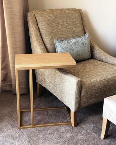 a chair and table in a room