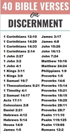 the 40 bible verses on discernment