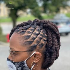 FUN FACT: her hair is waist length, the style she has in is called LOC KNOTS , and with that it’s done by wrapping her own locs around… | Instagram Kids Dreadlocks Styles, Barrel Locs, Barrel Loc Styles Women, Loc Knots, Locs Journey