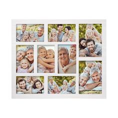 a collage of photos with the same family's faces on it, all in white