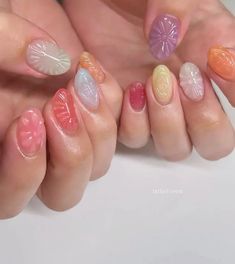 Colorful Nail, Pretty Gel Nails, Cute Gel Nails, Nail Swag