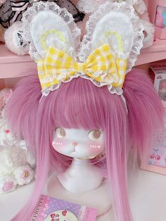 Get ready to add a touch of kawaii charm to your look with our pink/yellow/black/red/blue plaid bowknot cute bunny ears KC! This adorable KC features a playful plaid pattern in a variety of vibrant colors, adorned with a sweet bowknot and cute bunny ears. Perfect for adding a pop of cuteness to any outfit, this KC is a must-have accessory for any kawaii fashion enthusiast.   Please note that this product includes only one KC. Cute Pink Summer Bow, Spring Cute Butterfly Knot Bow, Cute Butterfly Knot Bow For Spring, Pink Butterfly Knot Bow For Summer, Cute Summer Bow With Ribbon, Playful Pink Bow For Gifts, Steampunk Fashion Male, Pink Chocolate, Fashion Enthusiast