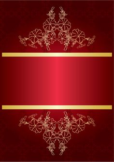 a red and gold background with flowers