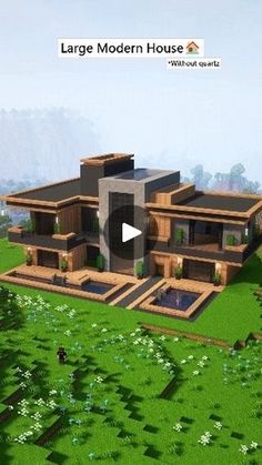 a large modern house is shown in the game minecraft