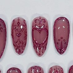 Gel X Nail Designs 2024, Pink Gel Nail Designs, Ornamental Nails, Press On Designs, Press On Nails Ideas, Press On Nail Designs, Frame Nails, Length Nails, Nail Art Inspo