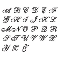 the upper and lowercase letters are handwritten in cursive writing, with black ink