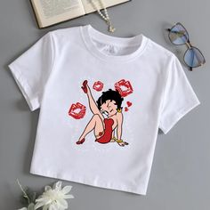 Betty Boop T Shirt, Sublimation Images, T Shirt Image, Aesthetic Shirts, Betty Boop, Png Download, Png Files, Transparent Background, High Resolution