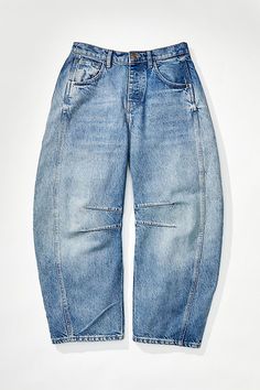 We The Free Good Luck Mid-Rise Barrel Jeans Barrel Jeans, Street Fits, Denim Patterns, Light Beam, L And Light, Loose Jeans, Coffee Colour, Casual Denim, Jeans Denim