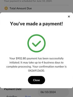 the payment screen on an iphone shows that you've made a payment for $ 20 or more