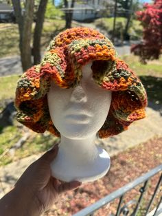 wavy sun hat in your favorite pattern or prints yarn. Subject to yarn availability Multicolor Crochet Hat For Outdoor, Multicolor Crochet Hat With Curved Brim For Outdoor, Trendy Lightweight Hats One Size, Multicolor Bucket Hat For Fall, One Size Fits Most Fall Vacation Hat, Lightweight Multicolor Hat, One Size Fits Most, Summer Adjustable Beanie Hat, Bohemian Lightweight Yarn Hat, Adjustable Summer Beanie Hat