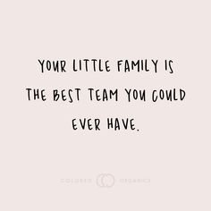 a quote that says your little family is the best team you could ever have