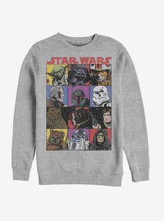 50% Cotton  50% PolyesterWash cold; dry lowImportedListed in men's sizes Black Panther Comic, Ugly Holiday Sweater, Dark Side Star Wars, The Rise Of Skywalker, Rise Of Skywalker, Star Wars Sweatshirt, Star Wars Outfits, Star Wars Comics, Color Crew