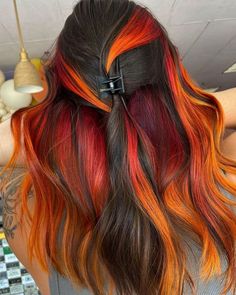 Spooky Hair Color, Burnt Orange Hair, Flame Hair, Red Orange Hair, Sunset Hair, Pulp Riot Hair Color, Fire Hair