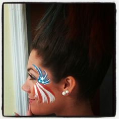 Patriotic face paint Patriotic Face Paint, Adult Face Painting, Special Effects Makeup, Face Painting Designs, Spirit Week, Usa Outfit