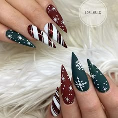 Stiletto Nails Designs, Nail Swag, Winter Nail Designs