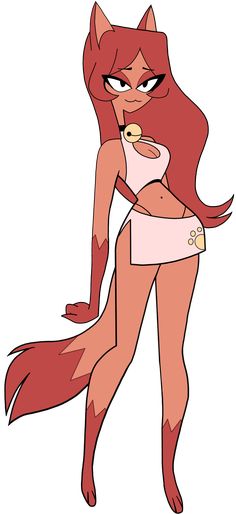 an image of a cartoon character with red hair and no shirt on, holding a cup