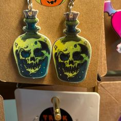 Brand New, White Back, Smaller Size Skull In Jar, Halloween Earrings, Earrings Color, Color White, Jewelry Earrings, Women Jewelry, Brand New, Halloween, Women Shopping