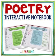 an interactive notebook is shown with the words poetry