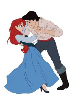 the little mermaid and prince kissing each other