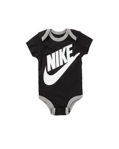 Introduce your little one to the iconic style of Nike with the Kid's Futura Bodysuit 3-Piece Box Outfit. Made with soft and comfortable material, this outfit features a bodysuit, hat, and booties, perfect for keeping your baby cozy and stylish. The classic Nike logo adds a touch of athletic flair to this versatile set. More Details Color: Black Style: MN0073-023 Cazal Eyewear, Jordan Shop, Logo Hat, The Black Keys, Billionaire Boys Club, Nike Kids, Tops And Bottoms, Iconic Style, Black Style