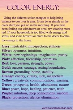 Color Energy, Color Healing, Color Meanings, Color Psychology, Energy Work, Spiritual Healing, Color Therapy, Chakra Healing, Book Of Shadows