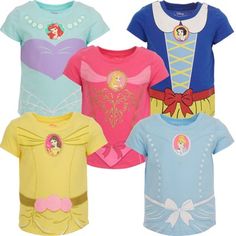 Give your little one the royal treatment with this Disney Princess Short Sleeve Graphic T-Shirt. In this short sleeve graphic tee shirt your little girl will look as pretty as a princess as she joins Cinderella, Belle, Ariel, Sleeping Beauty, Snow White, Moana, Rapunzel, Jasmine, Tiana and all the rest of her favorite Disney characters for a fairy tale adventure. Dressed in this ensemble fit for royalty, she’ll be ready to put on her crown, explore the castle and lead the people of the kingdom f Easy Disney Costumes, Disney Princess Toddler, Disney Princess Babies, Disney Princess Shirts, Toddler Wearing, Princess Shirt, Princess Girl, Girls Fleece