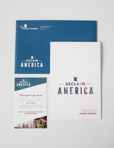 the front and back cover of a brochure for reclaim america