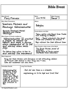 the bible event plan is shown in black and white