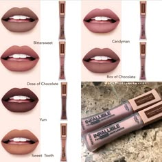 loreal chocolate scented liquid lip - Google Search Superstay Maybelline, Winter Lip Color, Matte Make Up, Lipstick Swatches, Smokey Eyes, Lip Glosses, Drugstore Makeup, Lipstick Shades, Lipstick Makeup