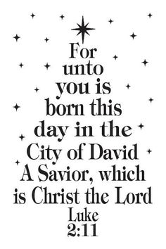 a christmas tree with the words for unto you is born this day in the city of david