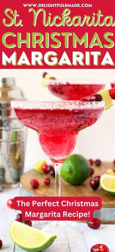 the perfect christmas margarita recipe with limes and cranberries