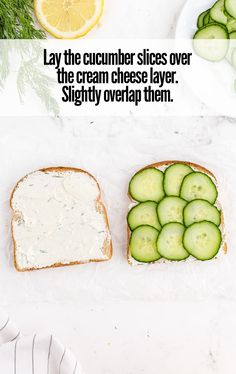 cucumber slices over the cream cheese layer