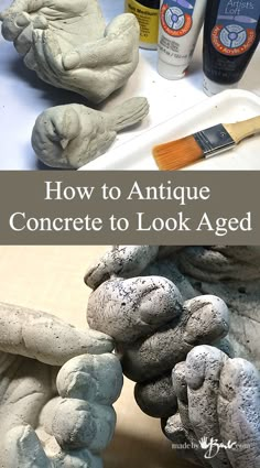 an image of how to antique concrete to look aged