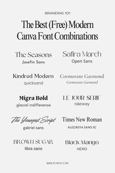 the best free modern canva font combinations for web designers and graphic artists in 2013