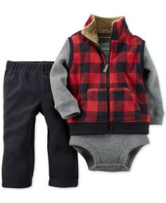 Carter's Baby Boys' Vest, Pants and Bodysuit 3-Piece Set - Kids & Baby - Macy's Baby Boy Vest, Baby Mode, Boys Vest, Carters Baby Boys, Carters Baby, Trendy Baby, Baby Outfits