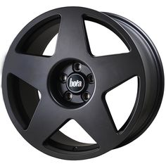 a black wheel on a white background with the word bora written in it's center