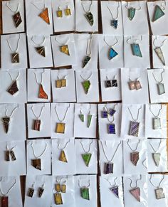 Postage outside of the UK can take up to ONE MONTH to arrive in the lead up to Christmas.  If you require TRACKING please select delivery upgrade. Colourful, eye catching stained glass pendants and earrings. Made with silver plated copper wire, and lead free solder.  Surprisingly light and comfortable to wear and no sharp corners. Please tell me which one you would like under personalisation. You can choose from a selection of chain lengths for them to be mounted on. Each piece is handmade in Sc Fraternity Gifts, Paper Jewelry, Glass Artists, Copper Wire, Glasgow, Glass Pendants, Chain Lengths, Colored Glass, Jewelry Inspiration