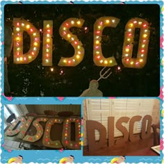 the word disco is made out of wooden letters