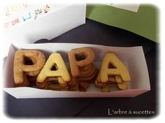 the word pap spelled out in small cookies