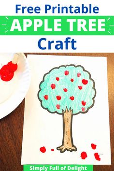 an apple tree craft for kids with the words, free printable apple tree craft