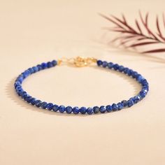 Product Description l  Style : Bracelet l  Size : 3 mm l  Quantity :  1 Pcs l  Length : 7.5 " l  Color : Blue l  Clasp : -- l  Condition: New If you want to buy more , please contact us . Thanks ! &&&&: Sale the items does not include box.   Payment Policy&Shipping Policy We accept PayPal Please pay within 24 hours If no payment or contact is made with in 7 days item will be relisted. Thank You Please make sure the "Ship To" address you input in Paypal is correct.Items are shipped within 1-2 business days. The shipping address must be the same as the Paypal registered address.All of our items are shipped via  Air Mail within 1-2 business days upon receiving paymentand you will receive the items about 10-22 working days. Shopping Detail:   We usually  send the item to buyer by China Post AI Lapis Crystal, Blue Gemstone Bracelet, Lapis Lazuli Bracelet, Bracelet Minimalist, Dainty Bracelet, Lapis Lazuli Stone, Healing Jewelry, Dainty Bracelets, Healing Bracelets