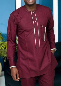 South South For Men, Kaftan Pattern For Men, African Shirt, Trouser Pattern, African Dresses Men, African Shirts For Men